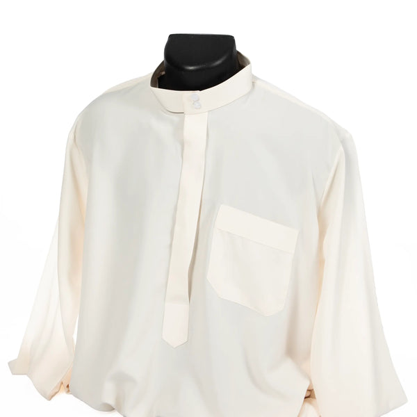 Qamis Col Blanc Cassé Pour Hommes