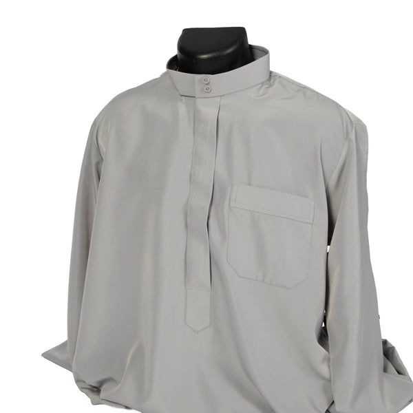 Qamis Col Gris Pour Hommes