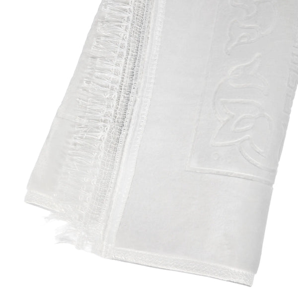 Tapis de prière épais Blanc pour adultes