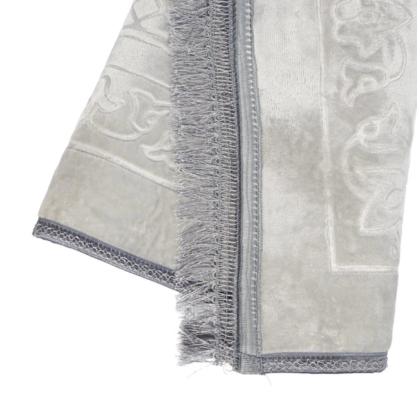Tapis de prière épais Gris Clair pour adultes